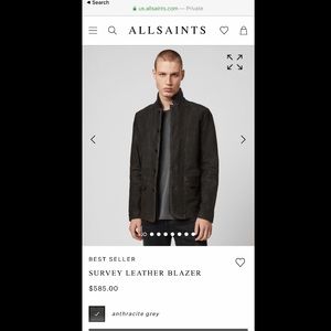 NWT All Saints Survey Leather Mens Jacket